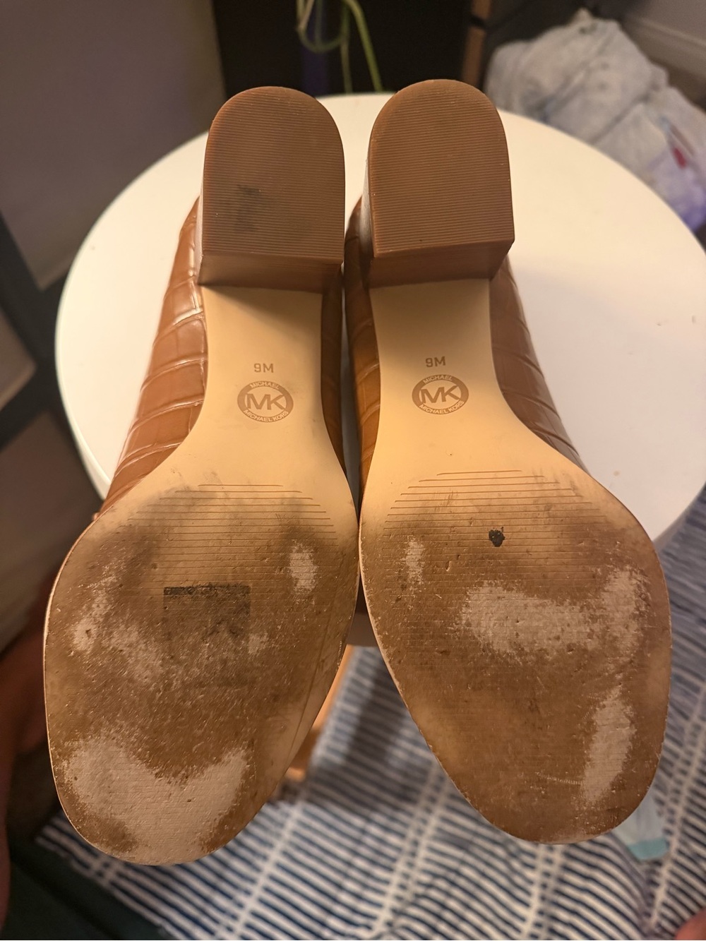 Michael Kors Croc-Embossed Leather Loafers in Brown - Picture 3 of 3